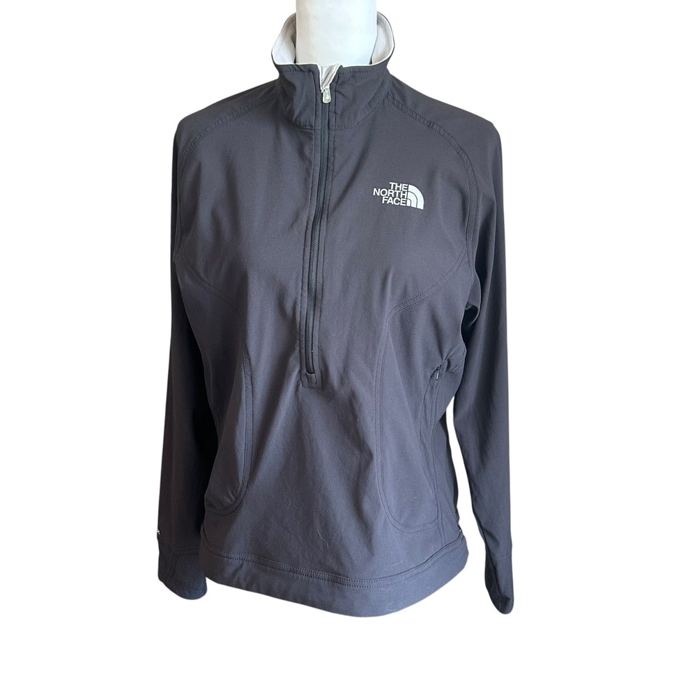 The North‎ Face Pullover Jacket Women's Large Black Half Zip APEX Flight Series